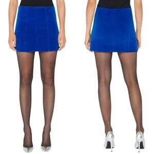 NEW FRAME Seamed Velvet Mini Skirt in Bluette Sz. 6